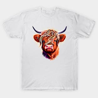 Highland cattle watercolor design T-Shirt